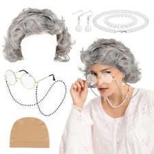 Set costume parrucca vecchia