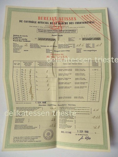Rolex 1968 certificato - ,