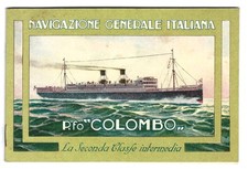 Depliant Brochure Navigazione generale italiana piroscafo Cristoforo Colombo 2° 