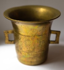 Antico Mortaio in Ottone Massiccio 1800 1,3kg 