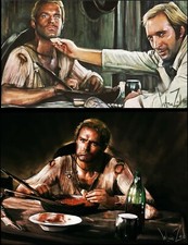 POSTER LOCANDINA QUADRO ADESIVO - BUD SPENCER TERENCE HILL PICTURES WESTERN