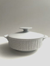 RARA CIOTOLA DA PORTATA VERDURA CON COPERCHIO ARCTA WHITE THOMAS GERMANY MANICI ROSENTHAL