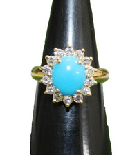 Anello turchese in oro giallo