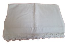 lenzuolo sopra matrimoniale In Cotone Con Bordo A Filet