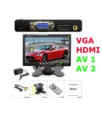 MONITOR HDMI LCD 7 POLLICI TFT VIDEOSORVEGLIANZA AV VGA 2 CANALI CAMPER AUTO RCA