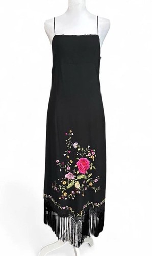 Aris maxi abito seta ricamo - maxi,