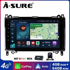 Autoradio DAB+ 4+64G Android 14 Kam per Mercedes Benz Classe A B Vito Viano W639
