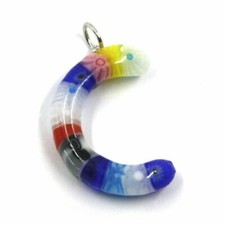 CIONDOLO, LETTERA VETRO MURANO, INIZIALE C, LUNGHEZZA 2.5 CM, MURRINE