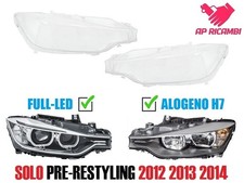Vetri Lenti Cover Fari Fanali Anteriori Xenon LED BMW Serie 3 F30 F31 2011-2014