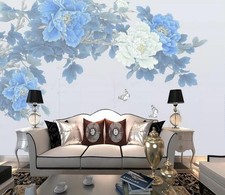 Carta da parati 3D fiore di