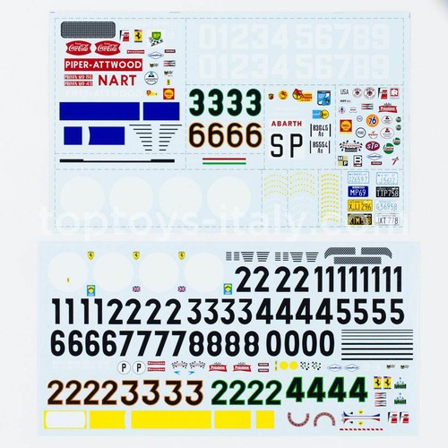 Waterslide decals per slot car - decals,