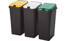 Set 3 Pattumiere Bido' Secchi Bidoni Per Raccolta Differenziata 45 Litri