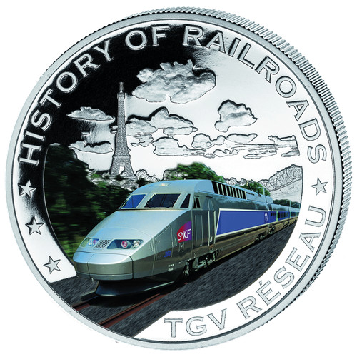 Moneta argento dollari tgv - d'argento, 5