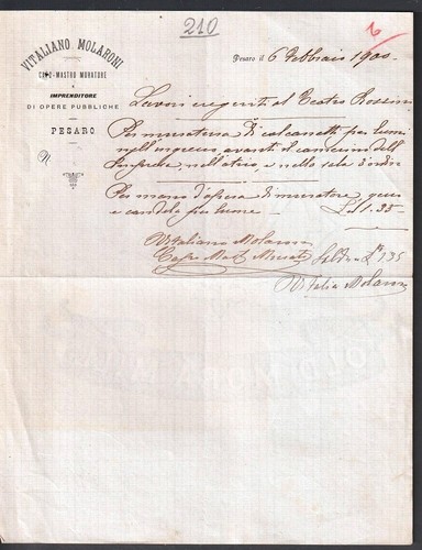 210 pesaro fattura vitaliano - 210,