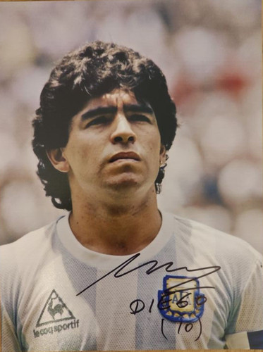 Diego maradona autografo foto - diego,