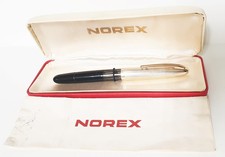 NOREX STILOGRAFICA VINTAGE A STANTUFFO COLORE NERO E ORO CON SCATOLA MAI USATA