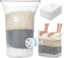 Set Di 4 Sacchetti Sottovuoto Vestiti, Xxl+Grande+Medio+Piccolo, Antiumidità per