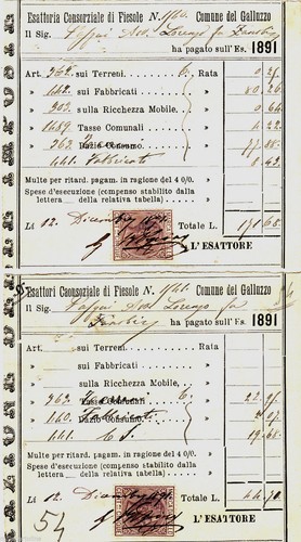 Galluzzo 1891 2 ricevute - 2,