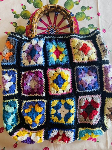 Borsa uncinetto mattonelle - uncinetto,