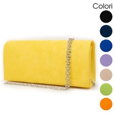Pochette elegante cerimonia donna scamosciata clutch borsa piccola borsetta sera