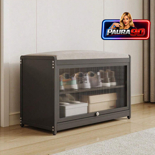 Scarpiera con seduta nero - nero, 1