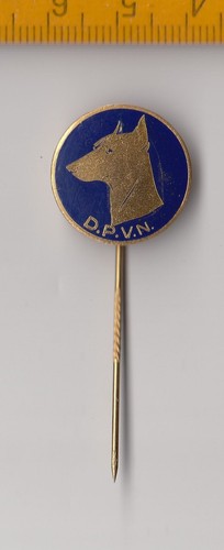 Vintage enamel german pinscher - vintage,