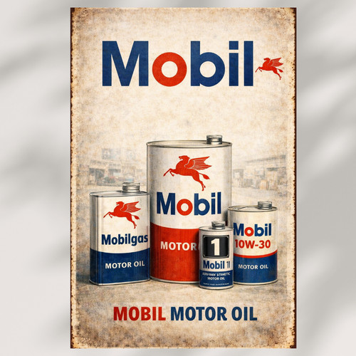 Poster mobil ispirato all - poster, all'olio