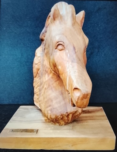 Scultura legno cavallo - legno,
