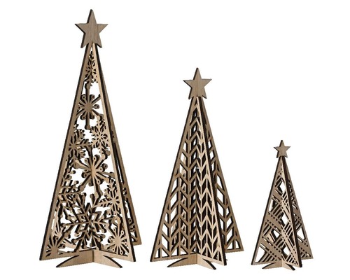 Albero legno con stella 3 - con,
