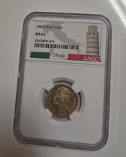 Regno Italia : Umberto I : 20 lire 1882- oro gold : marengo italiano NGC GRADE