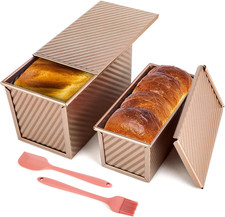 Set Di 2 Stampi per Pane in Cassetta Con Coperchio – Stampo Antiaderente per Pan