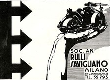PUBBLICITA'  1940 RULLO COMPRESSORE OFFICINE SAVIGLIANO MILANO KOMPRESSORROLLE