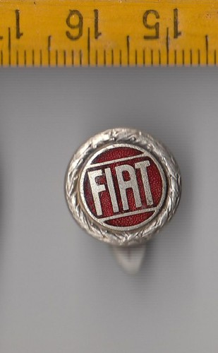 Vintage enamel fiat buttonhole - vintage,