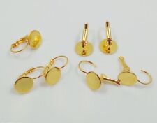 2coppie ganci per orecchini  monachelle acciaio inox colore oro 18k 20x11mm