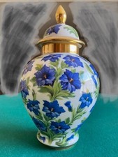 vaso Bavaria porcellana decoro fiori blu