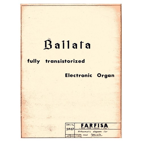 Farfisa ballata service manual - farfisa,