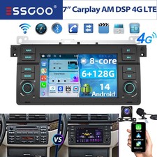 Autoradio per BMW E46 318 320 325 Rover 75 M3 128GB Carplay Android14 GPS 4G KAM