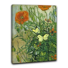 Niik Quadro farfalle e papaveri di vincent van gogh falso d' autore stampa su...