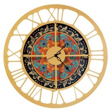 Arti e Mestieri, Maiolica, Orologio da Muro 60cm Oro, Metallo