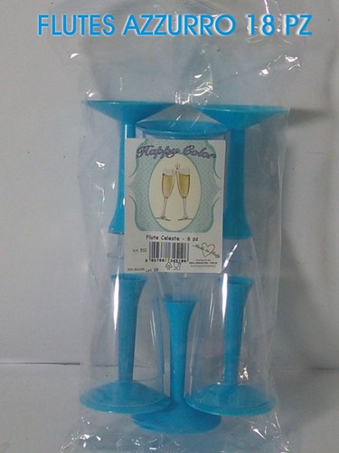 Bicchieri flutes azzurro - azzurro, 18