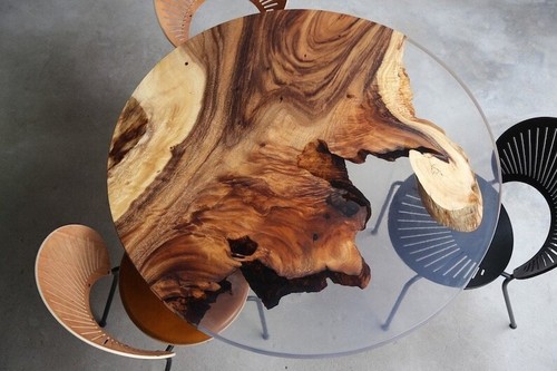Tavolino rotondo legno e - legno,