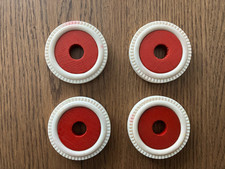 4 Ruote In Legno e Gomma Per