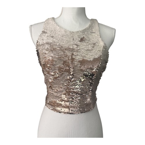 Top zara basic paillettes - paillettes, oro