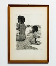 Bruno Caruso Litografia Acquaforte firmata e numerata con cornice in legno 2