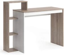 BAKAJI Scrivania con Libreria 4 Ripiani color quercia. Dimensioni 110 x 90 x 40 