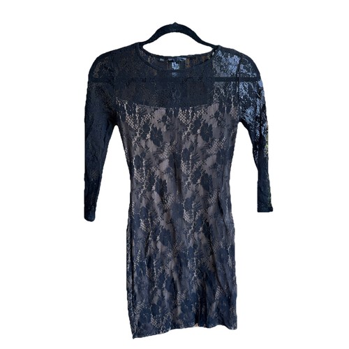 Abito guess nero pizzo - nero,