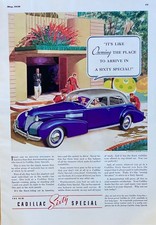 Cadillac Sixty 60 Special - Pubblicità stampa d'epoca - pagina intera, colori completi 1939