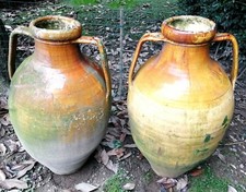 COPPIA DI ANTICHI ORCI, TERRACOTTA SMALTATA, CENTRO ITALIA, PRIMI '900