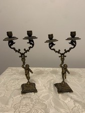 Bellissima Coppia Di Candelabri In Ottone 2 fiamme in ottime condizioni