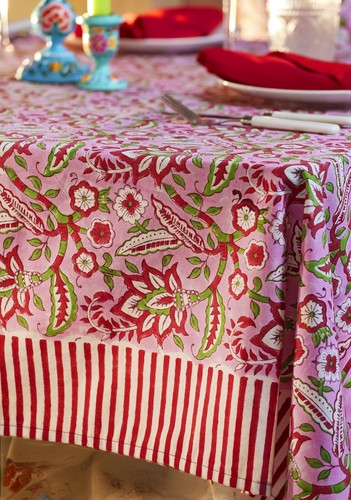 Tovaglia rosa cotone - , stampa